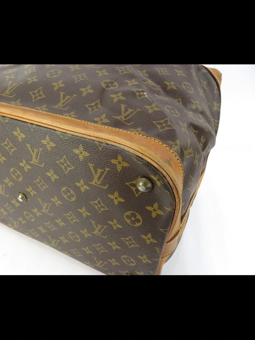 Louis Vuitton Monogram Canvas Tote with Tan Leather Trim